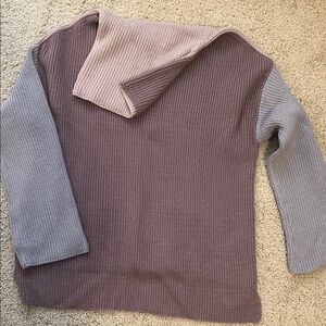 Miracle Purple and Gray Cowl Neck Sweater